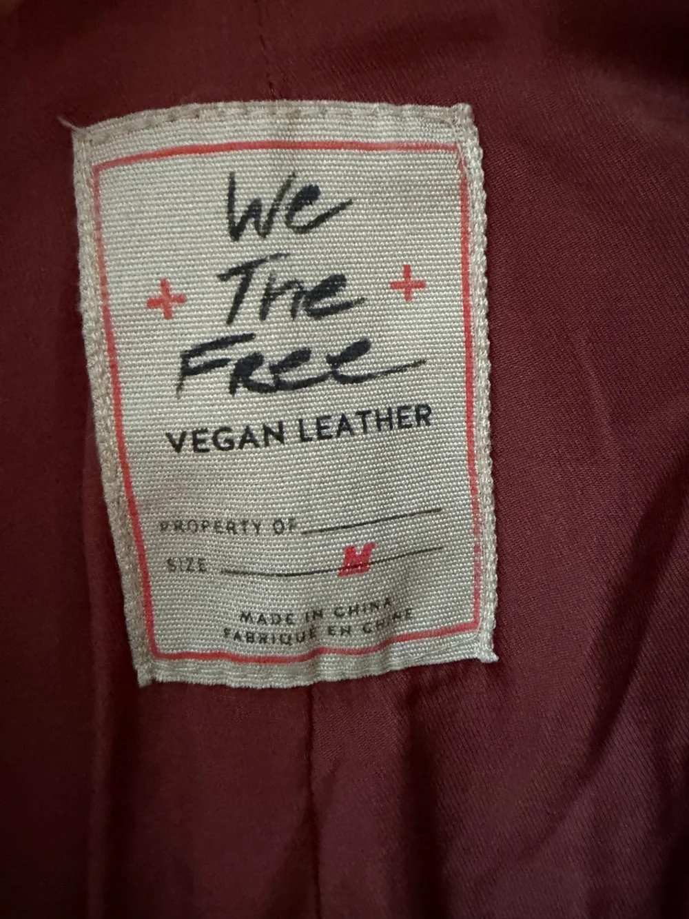 NWOT We the Free Jayce Vegan Leather Jacket with Removable Teddy Collar